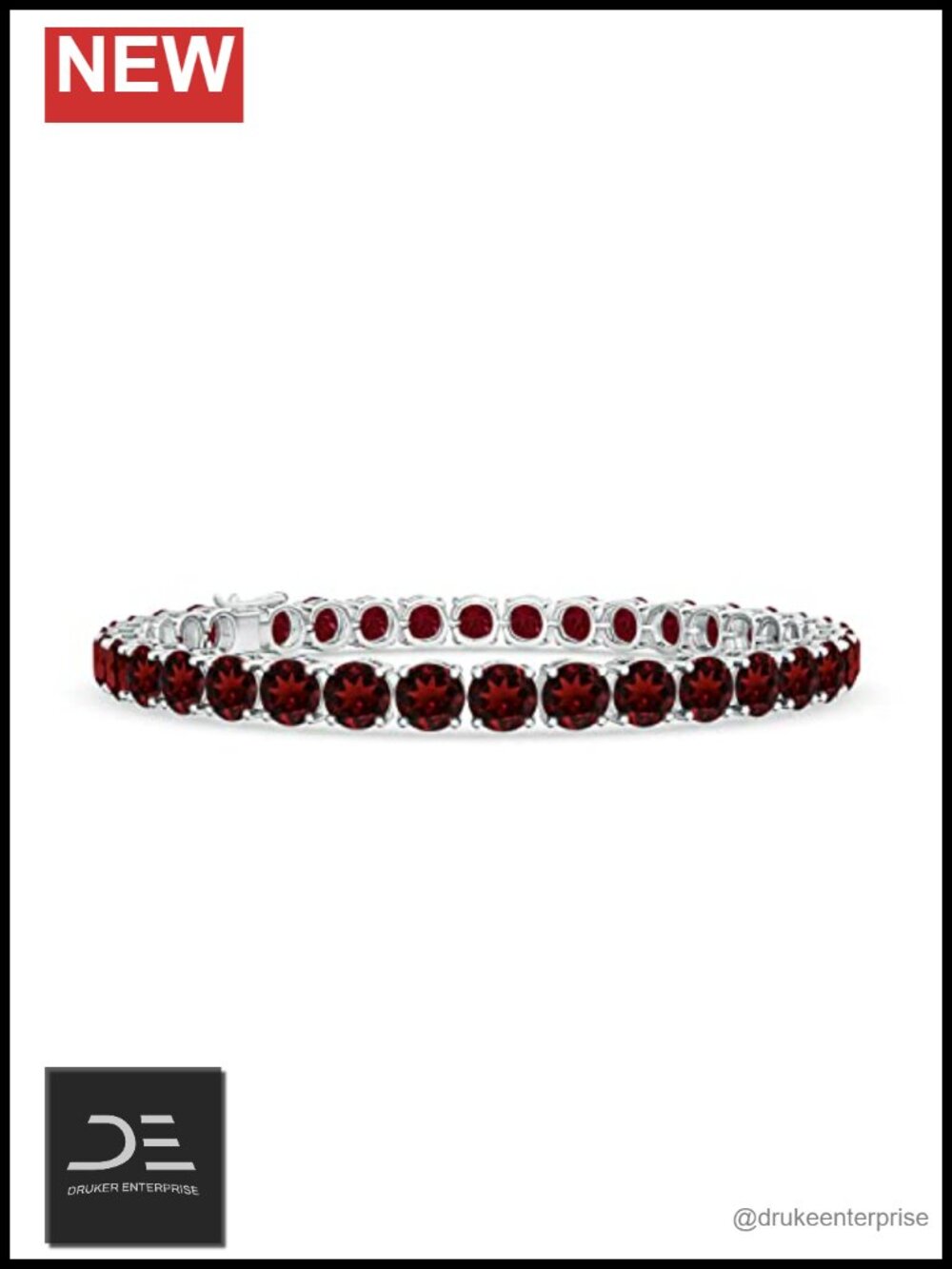 Sterling Silver Garnet Tennis Bracelet Women's 21 CTTW Gemstone Eternity Fine